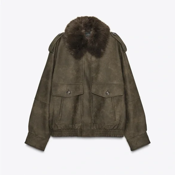 Zara women’s brown faux suede jacket size small - Picture 6 of 9